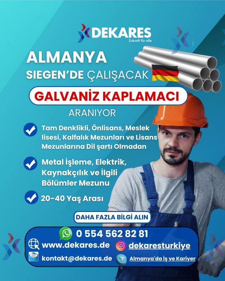 Almanya’da Galvaniz Kaplamacı Olarak Çalışma Fırsatı!