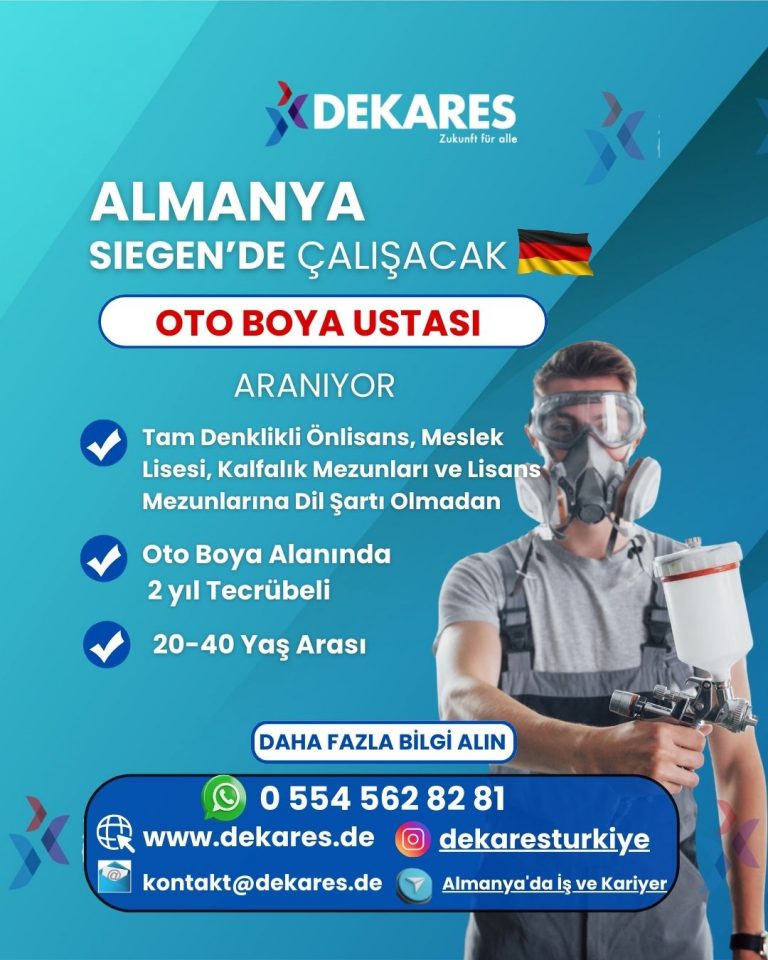 Almanya Siegen Oto Boya Ustası Alımı | 2025 İş Fırsatları ve Şartlar